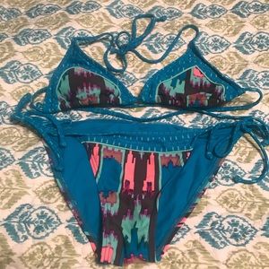 Blue printed bikini